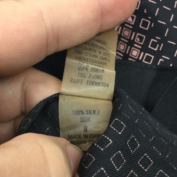 Elie Tahari Silk A-line Skirt, Pink & Black, Size 8 - Picture 9 of 9